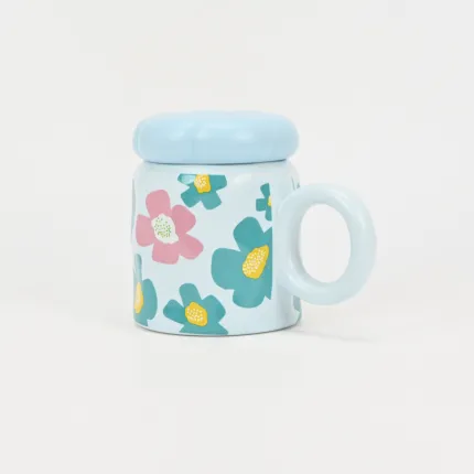 Gentle Floral Mug with Lid-4