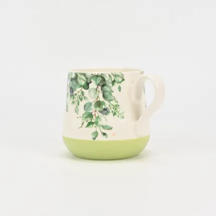 Flower Silhouette Mug-light green