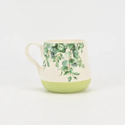 Flower Silhouette Mug-light green