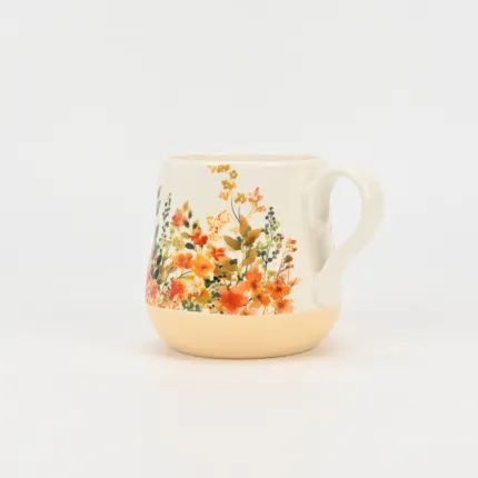 Flower Silhouette Mug-light yellow
