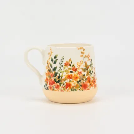 Flower Silhouette Mug-light yellow
