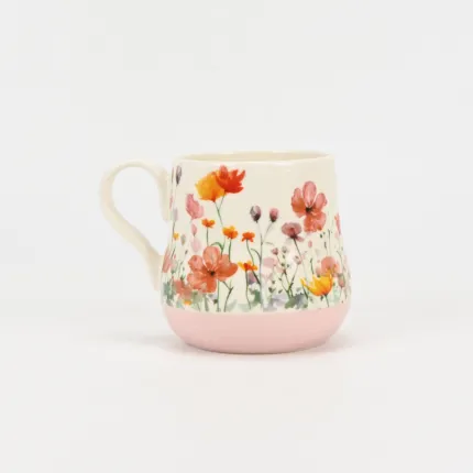 Flower Silhouette Mug-light pink