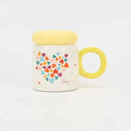 Pop Love Mug with Lid-yellow