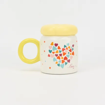 Pop Love Mug with Lid-yellow