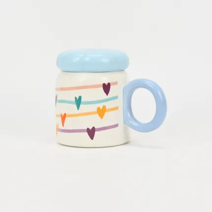 Pop Love Mug with Lid-blue