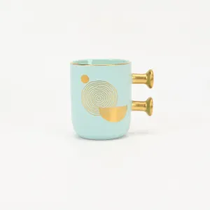 Decorative Geometric Round-Handle Mug-1