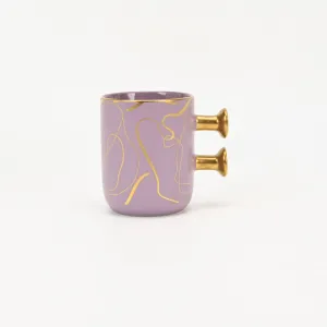 Decorative Geometric Round-Handle Mug-2