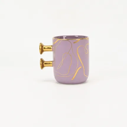 Decorative Geometric Round-Handle Mug-2