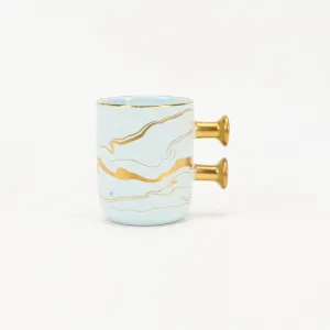 Decorative Geometric Round-Handle Mug-3