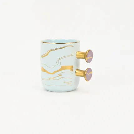 Decorative Geometric Round-Handle Mug-3