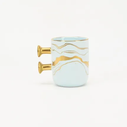 Decorative Geometric Round-Handle Mug-3