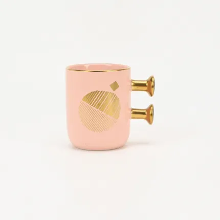 Decorative Geometric Round-Handle Mug-4