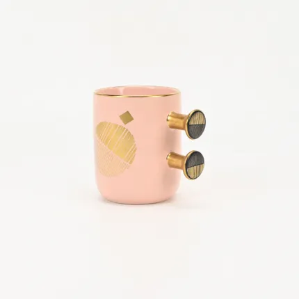 Decorative Geometric Round-Handle Mug-4