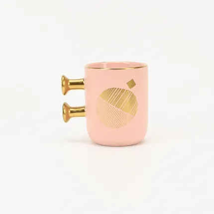 Decorative Geometric Round-Handle Mug-4