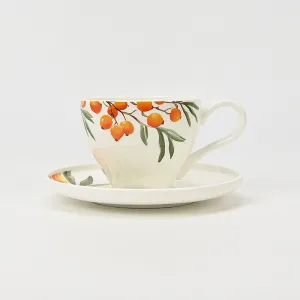 Fruiting Wilds Cup & Saucer-sea buckthorn