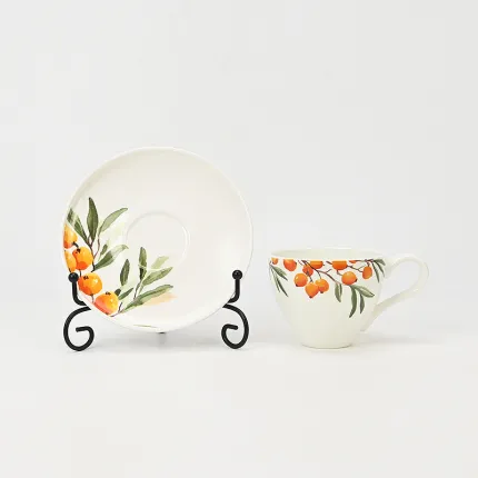 Fruiting Wilds Cup & Saucer-sea buckthorn