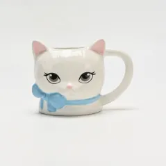 Bow White Cat Mug-1