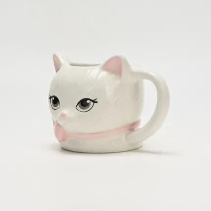 Bow White Cat Mug-2
