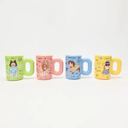Colorful Dog Mug-Blue