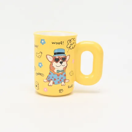 Colorful Dog Mug-Yellow