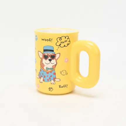 Colorful Dog Mug-Yellow
