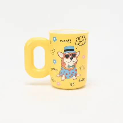 Colorful Dog Mug-Yellow