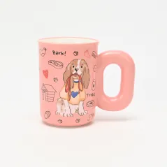 Colorful Dog Mug-Pink