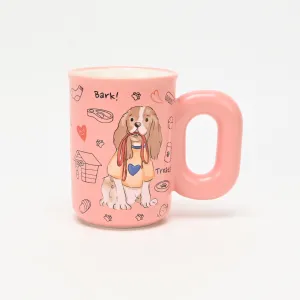 Colorful Dog Mug-Pink