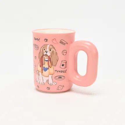 Colorful Dog Mug-Pink
