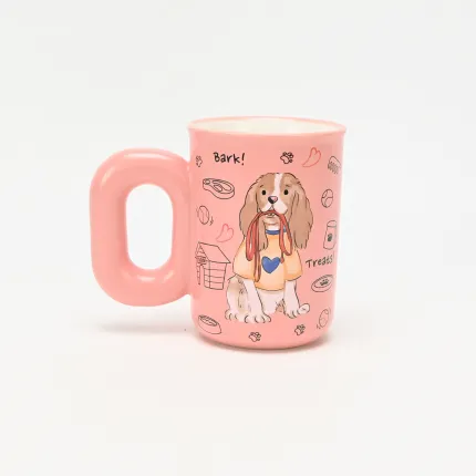 Colorful Dog Mug-Pink