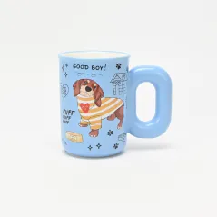 Colorful Dog Mug-Blue