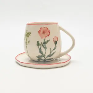 Country-Style Floral Cup&Saucer