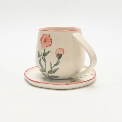 Country-Style Floral Cup&Saucer
