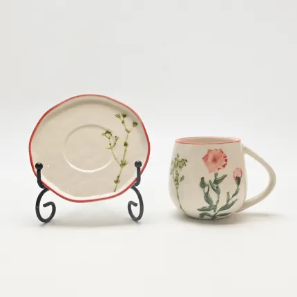 Country-Style Floral Cup&Saucer