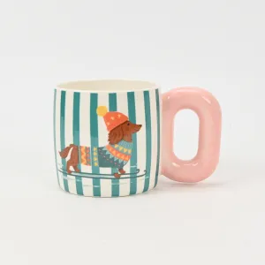 Striped Dog Mug &ndash; Dachshund