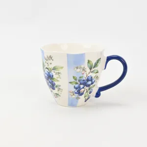 Striped Orchard Mug-Blueberry