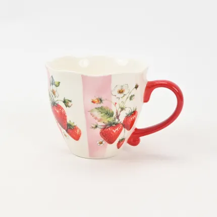 Striped Orchard Mug-Strawberry