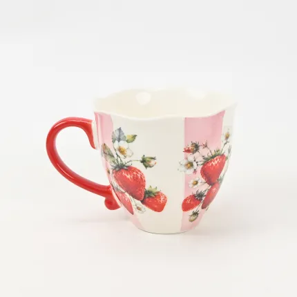 Striped Orchard Mug-Strawberry