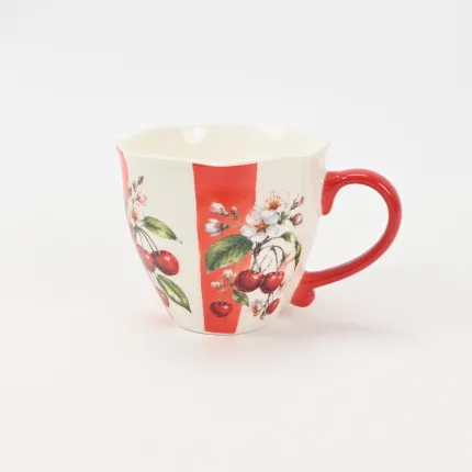 Striped Orchard Mug-Cherry
