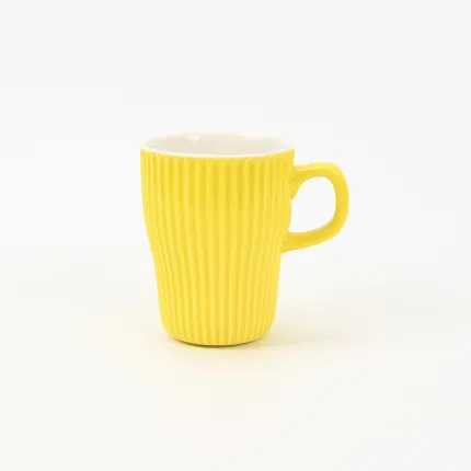Vertical-striped colorful Mug-Yellow