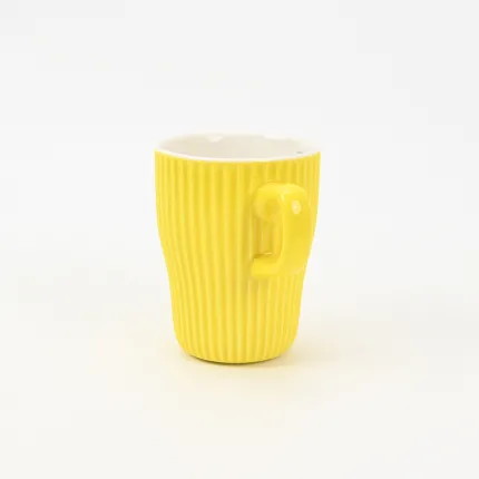 Vertical-striped colorful Mug-Yellow