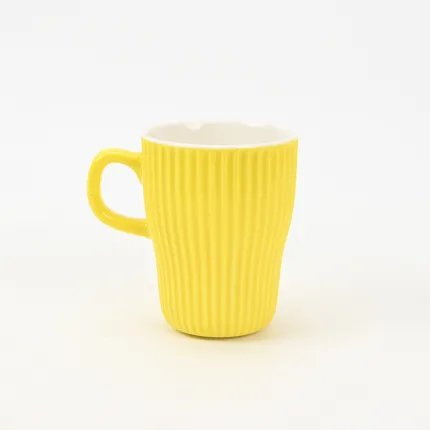 Vertical-striped colorful Mug-Yellow