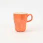 Vertical-striped colorful Mug-Coral Orange
