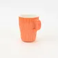 Vertical-striped colorful Mug-Coral Orange