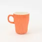 Vertical-striped colorful Mug-Coral Orange