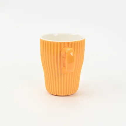 Vertical-striped colorful Mug-Honey Orange