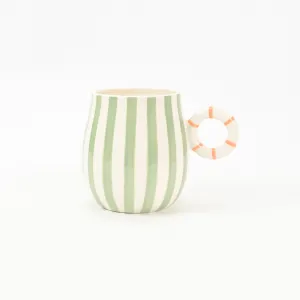 Candy Stripe Mug-Green