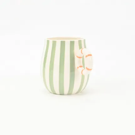 Candy Stripe Mug-Green