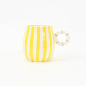 Candy Stripe Mug-Yellow
