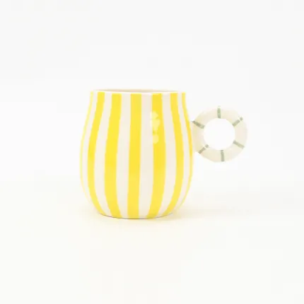 Candy Stripe Mug-Yellow